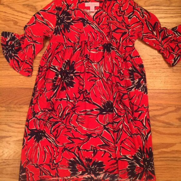 Lilly Pulitzer Small (4/5) Red/Blue Knit Dress - Picture 1 of 10